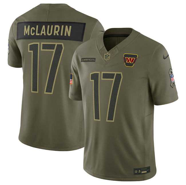 Men's Washington Commanders #17 Terry McLaurin Olive 2025 F.U.S.E. Salute to Service Limited Stitched Football Jersey